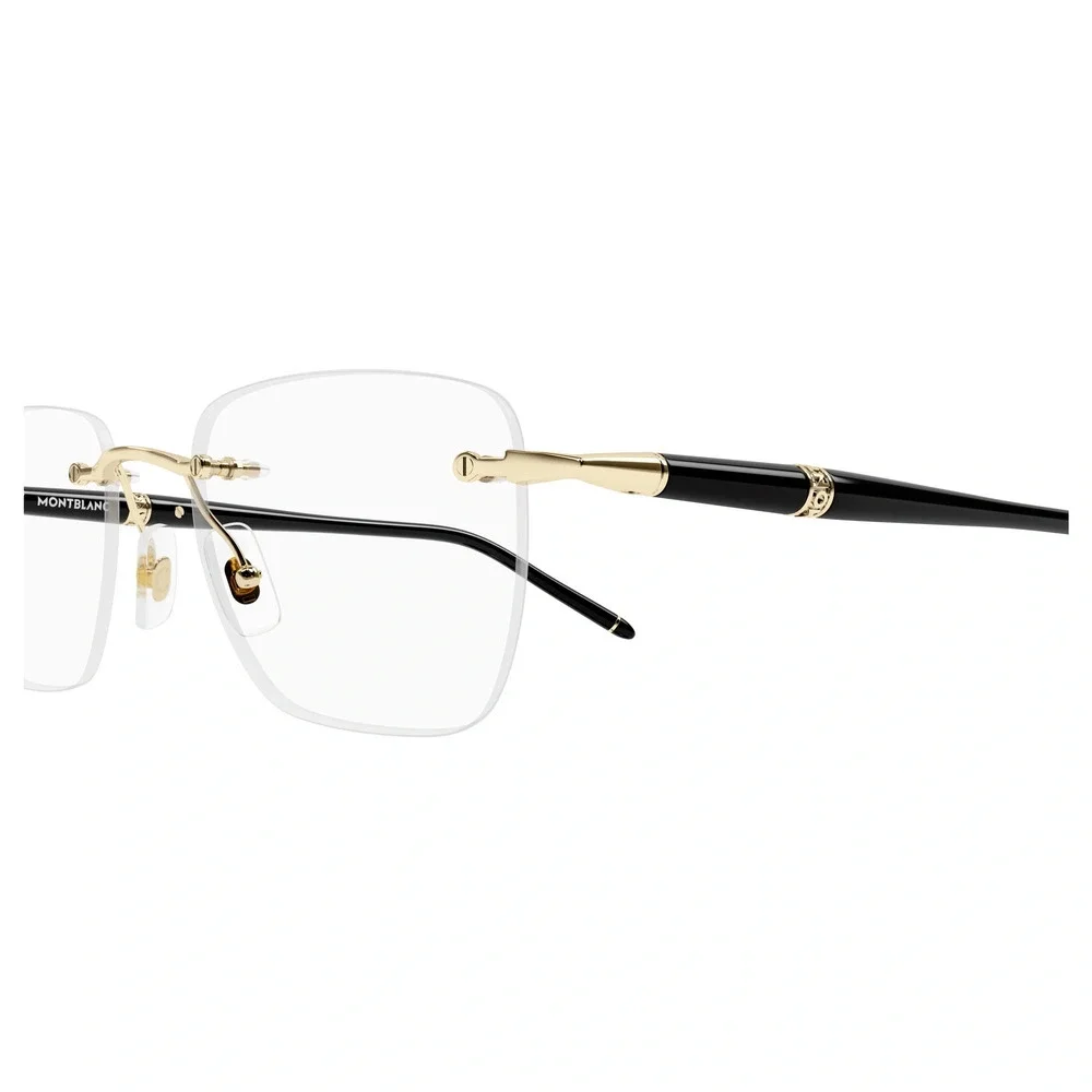Mont Blanc MB0346O Eyeglasses Gold Black Metal Rectangle